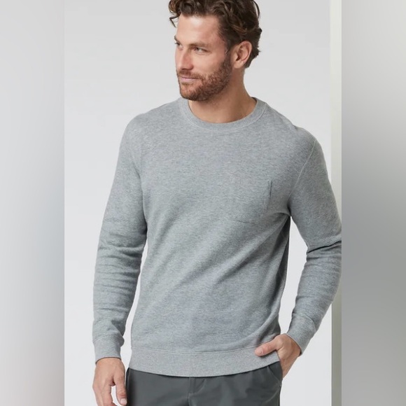 Vuori Other - Vuori Men’s Jeffreys Pullover Shirt Side Zip Pocket Heathered Grey Size Large